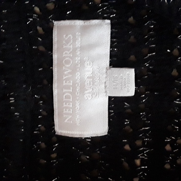 Needleworks Avenue Design Black/Silver Short Sleeve Button Front Cardiga… - Picture 5 of 7